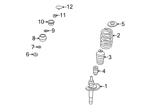 2003 Volkswagen Golf Struts & Suspension Components - Front Diagram 2