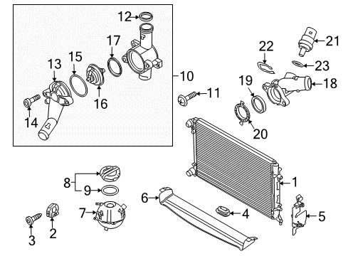 2013 Volkswagen Jetta Thermostat Cover Inner Seal Diagram for N-903-034-03