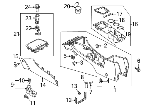 2020 Volkswagen Passat Console Diagram 1