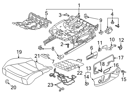 2022 Volkswagen Tiguan Front Seat Components Diagram 1