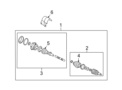 2010 Volkswagen Beetle Drive Axles - Front Diagram 1