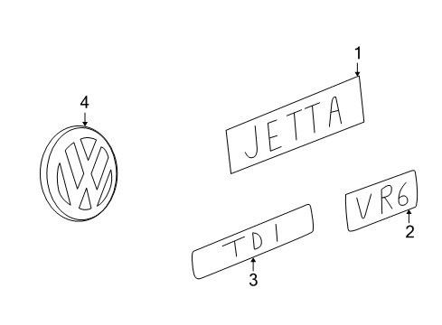 2002 Volkswagen Jetta Exterior Trim - Lift Gate