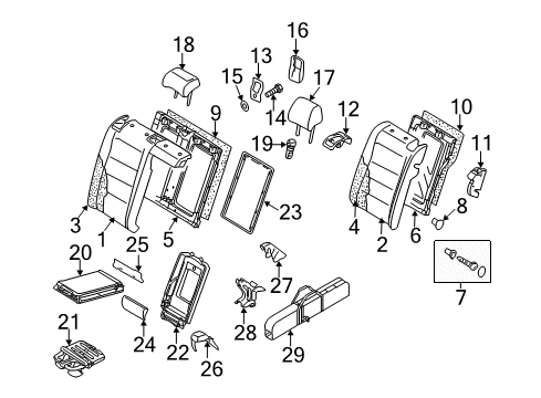 2012 Volkswagen Golf R Rear Seat Components Diagram 1