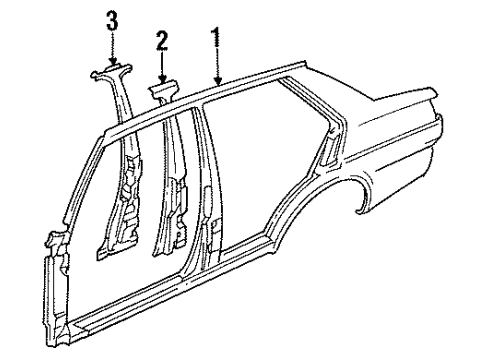 1992 Volkswagen Jetta Center Pillar
