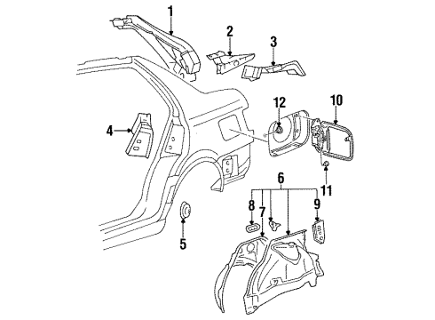 1999 Volkswagen Jetta Inner Components - Quarter Panel