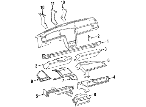1994 Volkswagen Corrado Instrument Panel, Body Diagram 1