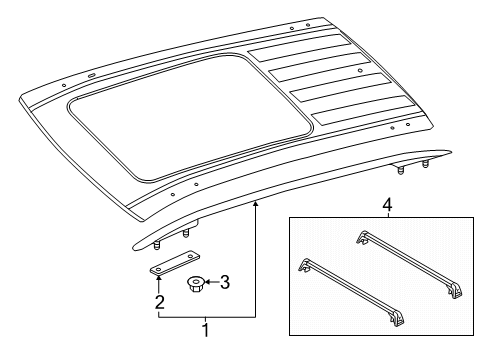2024 Volkswagen Atlas Exterior Trim - Roof Diagram 2