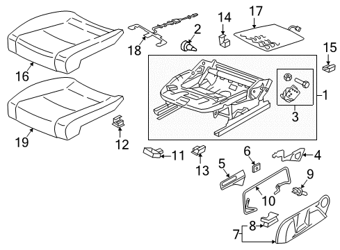 2016 Volkswagen Golf R Front Seat Components Diagram 2
