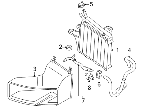 2009 Volkswagen Jetta Radiator & Components Diagram 1