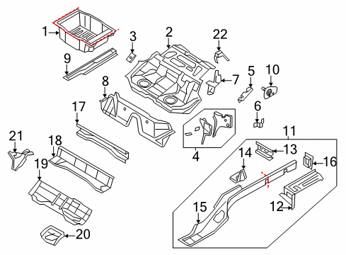2009 Volkswagen CC Rear Body - Floor & Rails