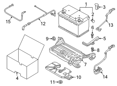 2021 Volkswagen Golf Battery Box Diagram for 5Q0-915-411-E