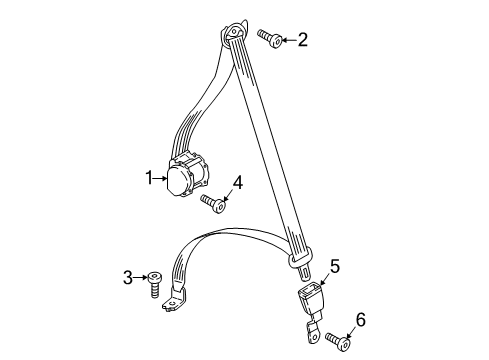 2021 Volkswagen Atlas Second Row Seat Belts Diagram 1