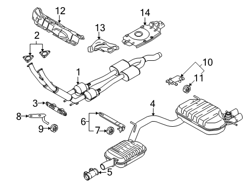 2008 Volkswagen R32 Muffler Diagram for 1K6-253-181-JQ