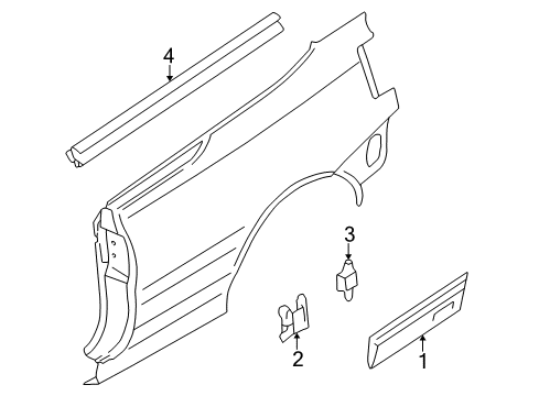 2002 Volkswagen Cabrio Exterior Trim - Quarter Panel