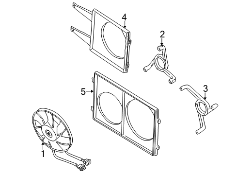 2003 Volkswagen Golf Cooling System, Radiator, Water Pump, Cooling Fan Diagram 3