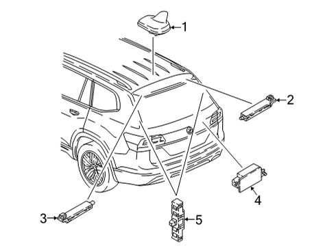 2022 Volkswagen Atlas Cross Sport Antenna & Radio