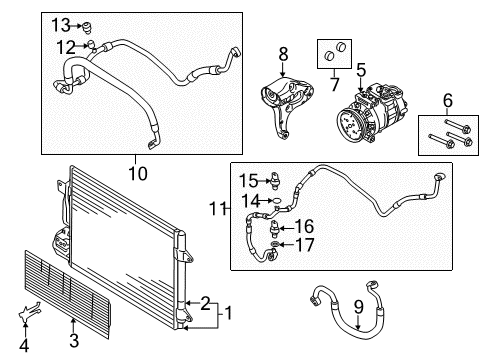 2016 Volkswagen Beetle A/C Condenser, Compressor & Lines Diagram 1