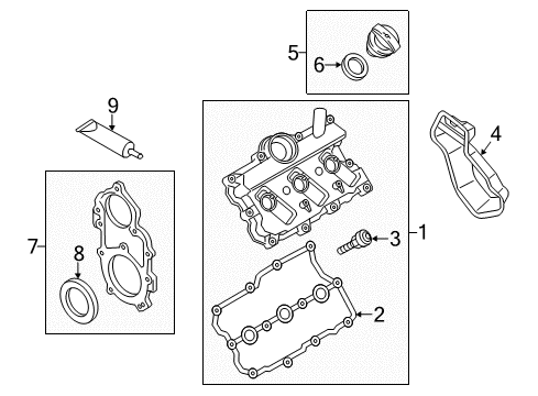 2011 Volkswagen Touareg Valve & Timing Covers Diagram 1
