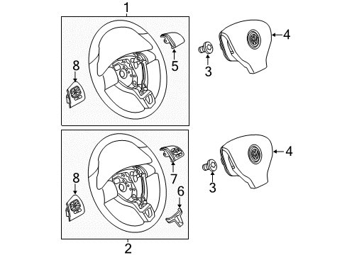 2013 Volkswagen Passat Steering Wheel Diagram for 561-419-091-J-E74