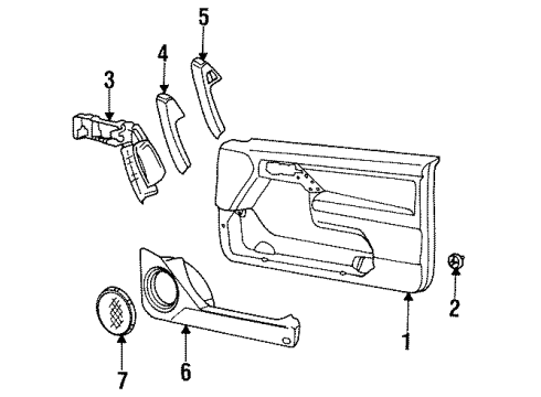 1999 Volkswagen Golf Door Trim Panel Clip Diagram for 1HM-868-243-E