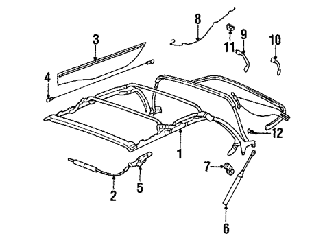 1998 Volkswagen Cabrio Frame & Components - Convertible Top