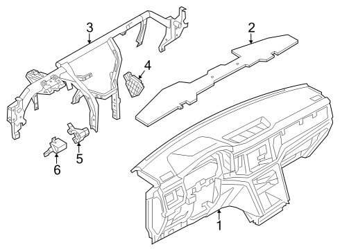 2024 Volkswagen Atlas Cross Sport Instrument Panel Diagram for 3CN-857-003-K-HKH