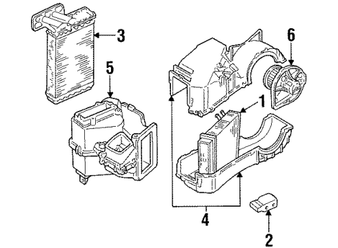 1995 Volkswagen Passat A/C Evaporator & Heater Components