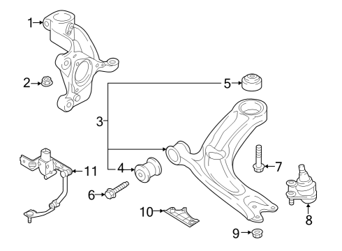 2020 Volkswagen Arteon Front Suspension, Control Arm, Stabilizer Bar Diagram 1
