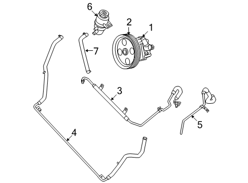 2009 Volkswagen Routan Power Steering Pressure Hose Diagram for 7B0-422-893-E