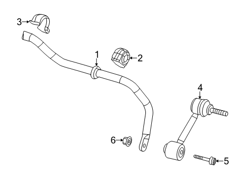 2018 Volkswagen Beetle Rear Suspension Components, Lower Control Arm, Stabilizer Bar Diagram 1