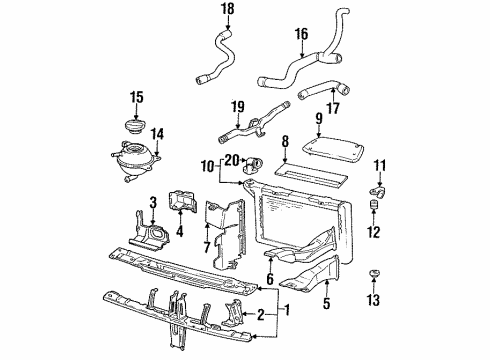 1990 Volkswagen Corrado Upper Hose Diagram for 535-121-101-C
