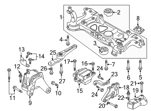 2012 Volkswagen Passat Engine & Trans Mounting Diagram 1