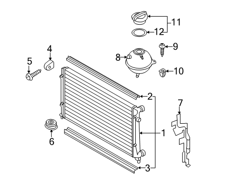 2013 Volkswagen Beetle Radiator & Components Diagram 3
