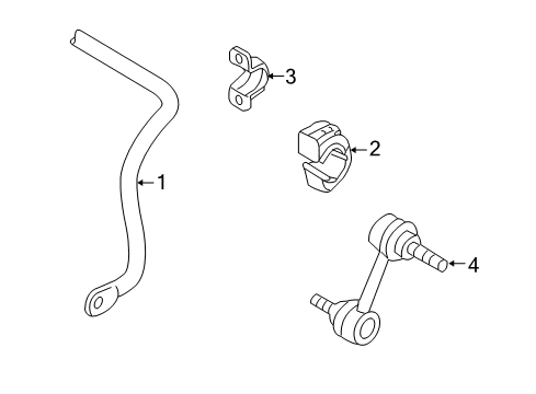 2008 Volkswagen Rabbit Rear Suspension, Stabilizer Bar Diagram 2