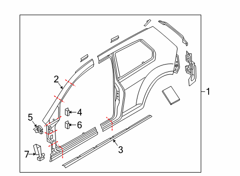 2015 Volkswagen GTI Aperture Panel, Uniside Diagram 1