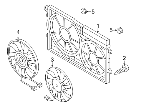 2012 Volkswagen Passat Cooling System, Radiator, Water Pump, Cooling Fan Diagram 1