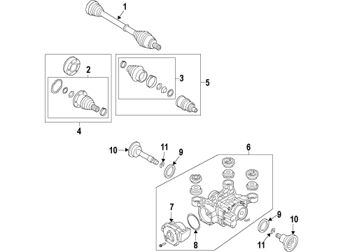 2013 Volkswagen Golf R Rear Axle, Axle Shafts & Joints, Differential, Propeller Shaft