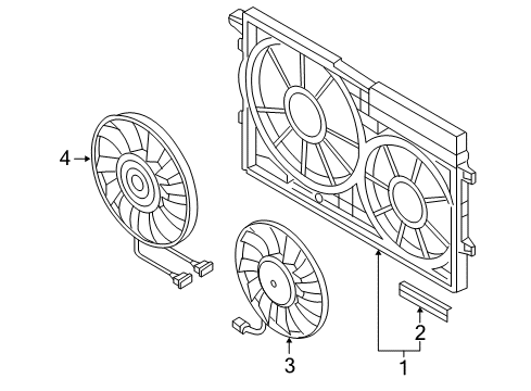 2011 Volkswagen GTI Cooling System, Radiator, Water Pump, Cooling Fan Diagram 1
