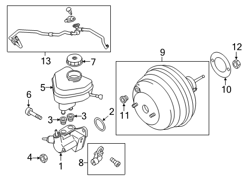 2016 Volkswagen Touareg Booster Assembly Diagram for 7P5-612-105-C