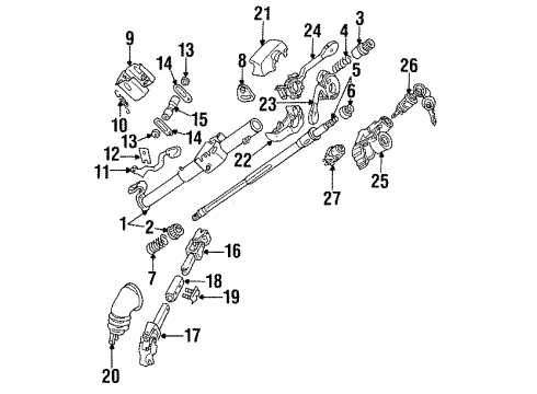 1998 Volkswagen Jetta Control Switch Diagram for 535-953-519-B-01C