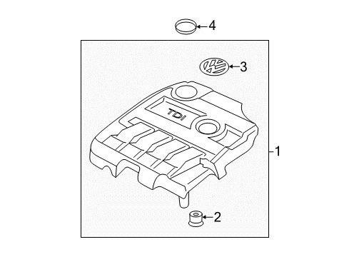 2011 Volkswagen Jetta Engine Appearance Cover Diagram 2