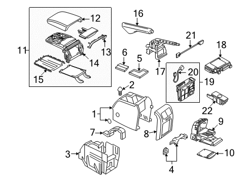 2013 Volkswagen Golf R Front Console, Rear Console Diagram 3