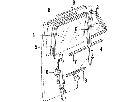 1988 Volkswagen Fox Rear Door - Glass & Hardware