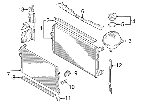 2023 Volkswagen Jetta Radiator & Components Diagram 1