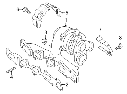 2015 Volkswagen Golf SportWagen Exhaust Manifold Stud Diagram for N-901-889-02