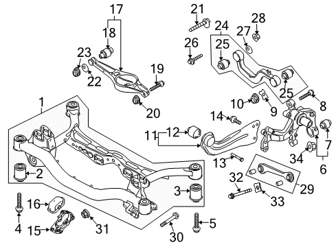 2010 Volkswagen Passat Rear Suspension Components, Stabilizer Bar Diagram 1