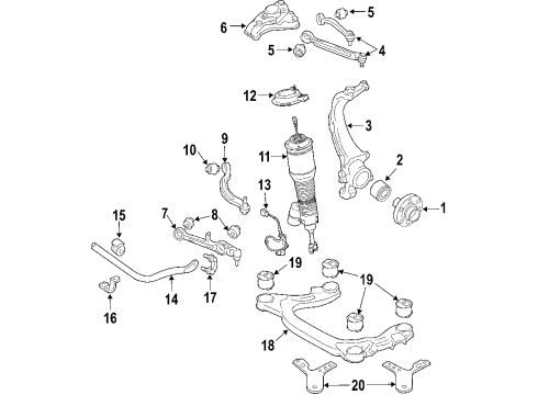 2005 Volkswagen Phaeton Support Diagram for 3D0-399-541