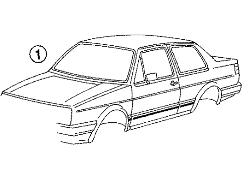 1985 Volkswagen Jetta Stripe Tape Diagram 1