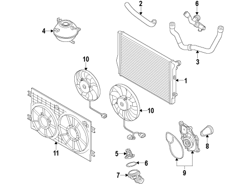 2015 Volkswagen Jetta Cooling System, Radiator, Water Pump, Cooling Fan Diagram 9