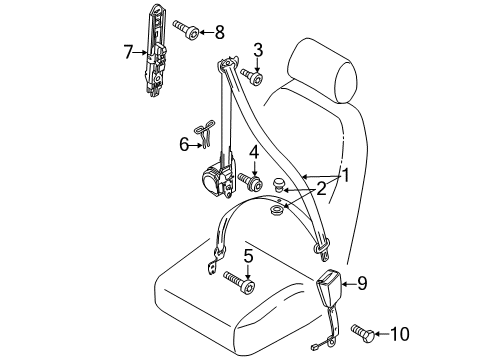 2019 Volkswagen Passat Front Seat Belts